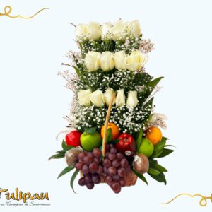 Frutero rosas blancas